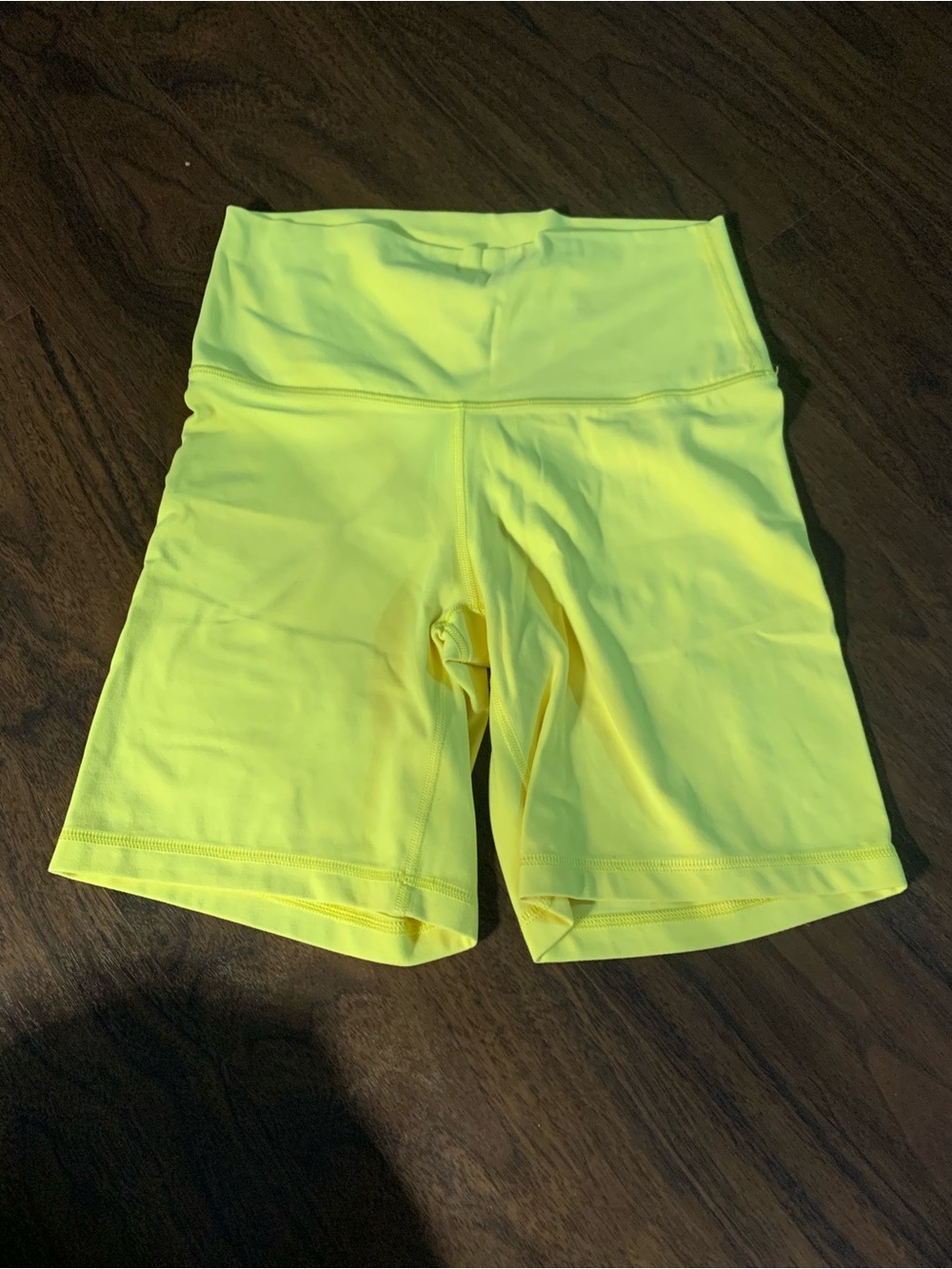 Aritzia Neon Yellow High-Waist Bike Shorts